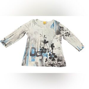 Katina Marie floral long‎ sleeve top size s